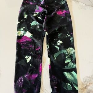Calvin Klein Performance Black and Purple Floral Leggings
